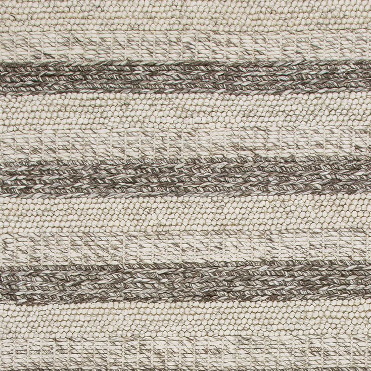 3' x 5' Grey White Hand Woven Knobby Stripes Indoor Area Rug