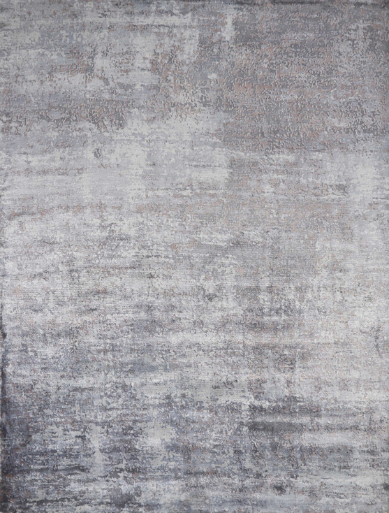 3' x 5' Slate Grey Hand Loomed Abstract Brushstroke Indoor Area Rug