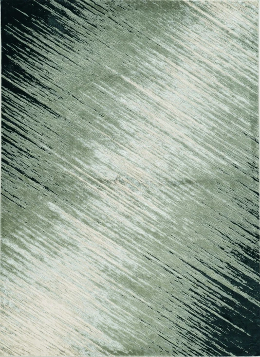 3' x 5' Silver Grey Machine Woven Abstract Brushstroke Indoor Area Rug