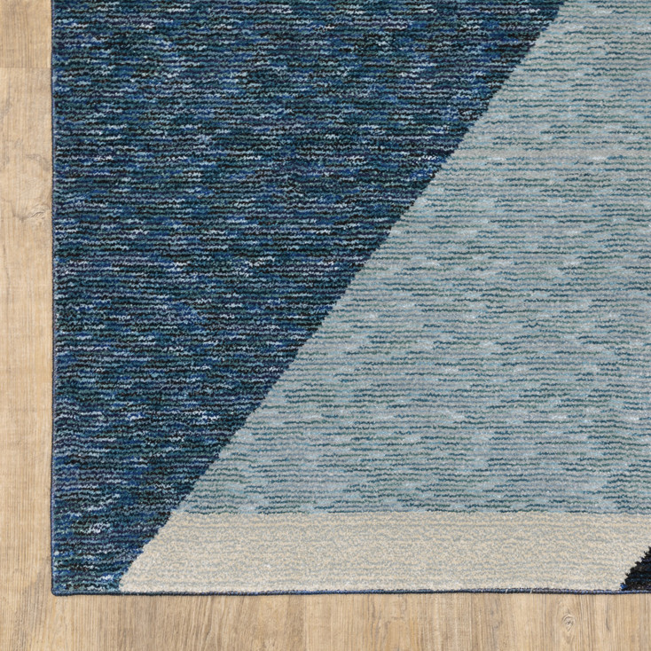 3' x 5' Blue Purple Grey and Teal Geometric Power Loom Area Rug