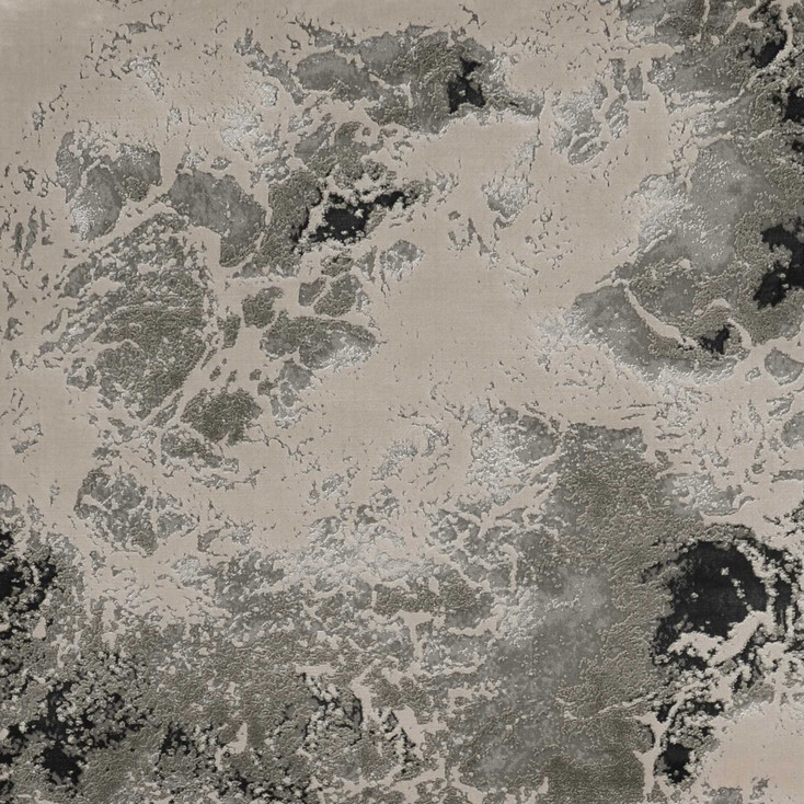 3' x 5' Silver Machine Woven Abstract Watercolor Indoor Area Rug
