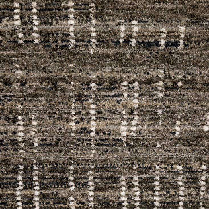 3' x 5' Charcoal Grey Ivory Tan and Brown Abstract Power Loom Stain Resistant Area Rug
