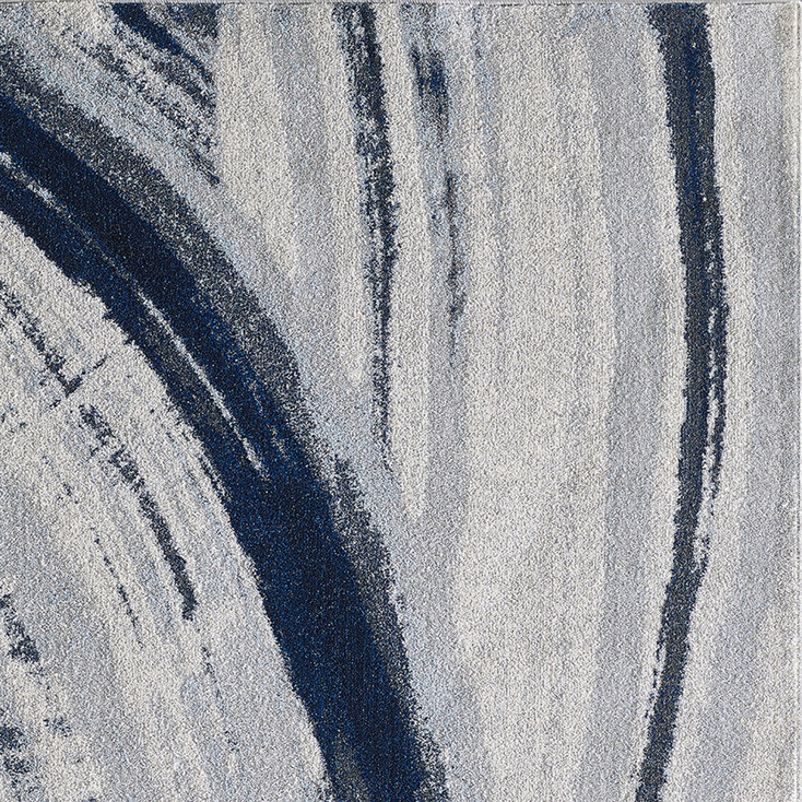3' x 5' Blue Abstract Dhurrie Area Rug