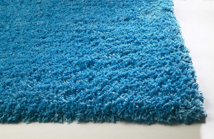 3' x 5' Highlighter Blue Plain Area Rug