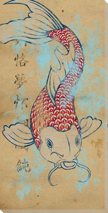 Tattoo Koi Fish II Wrapped Canvas Giclee Print Wall Art