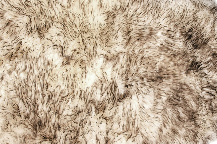 3' x 5' Brown Ombre Natural Sheepskin Area Rug