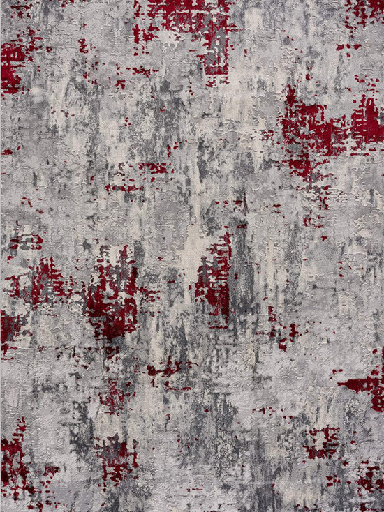 3' x 5' Red Abstract Dhurrie Polypropylene Area Rug