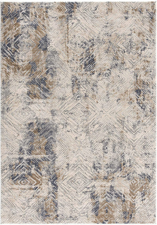 3' x 5' Beige Abstract Printed Area Rug