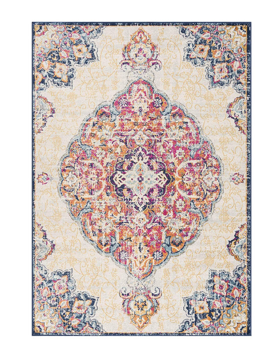 3' x 5' Cream Oriental Dhurrie Area Rug