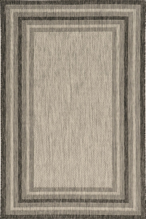 3' x 5' Grey Polypropylene Area Rug