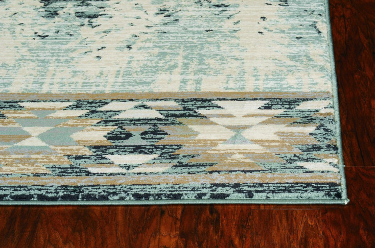 3' x 5' Slate Blue Machine Woven Pinegrove Lodge Indoor Area Rug
