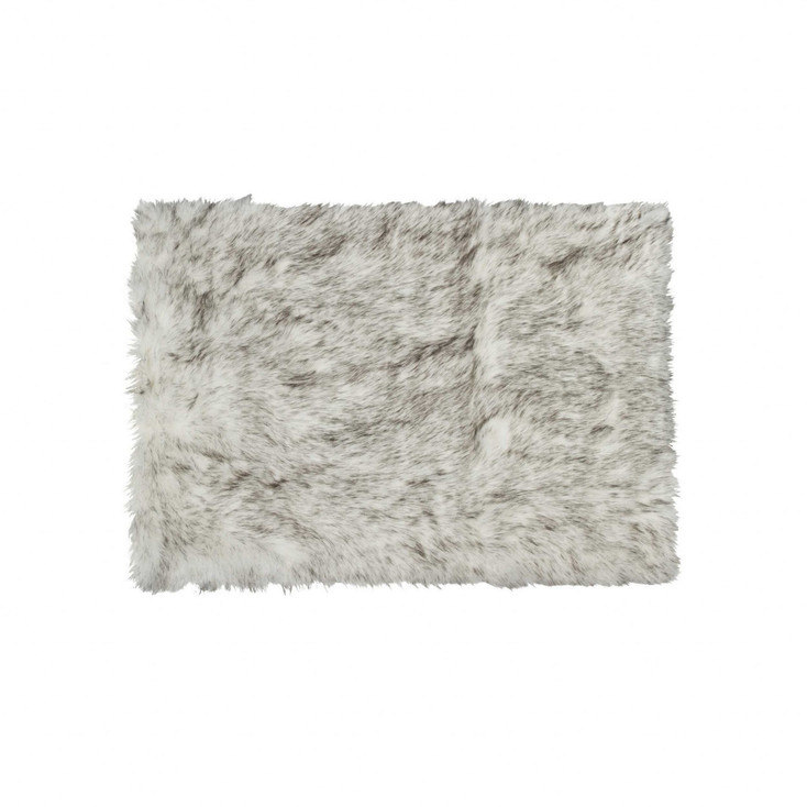 3' x 5' Ombre Gray Faux Fur
