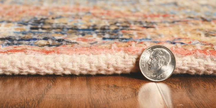 3' x 5' Blue Hand Woven Oval Medallion Indoor Area Rug