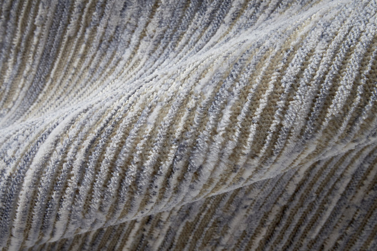 3' x 8' Taupe Silver and Tan Abstract Power Loom Runner Rug