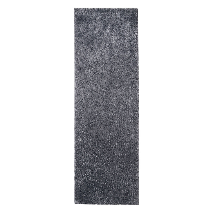 3' x 8' Grey Shag Stain Resistant Runner Rug