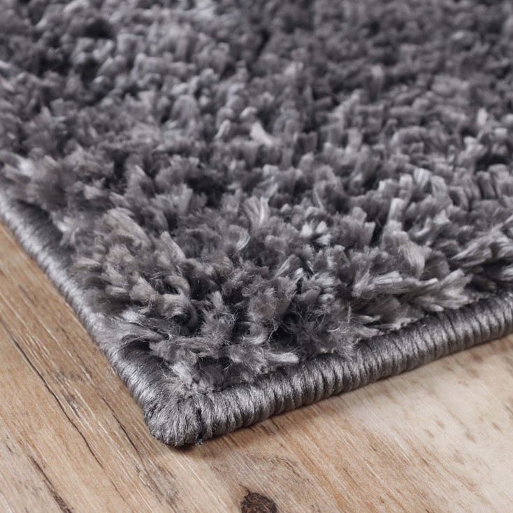 3' x 8' Grey Shag Stain Resistant Runner Rug