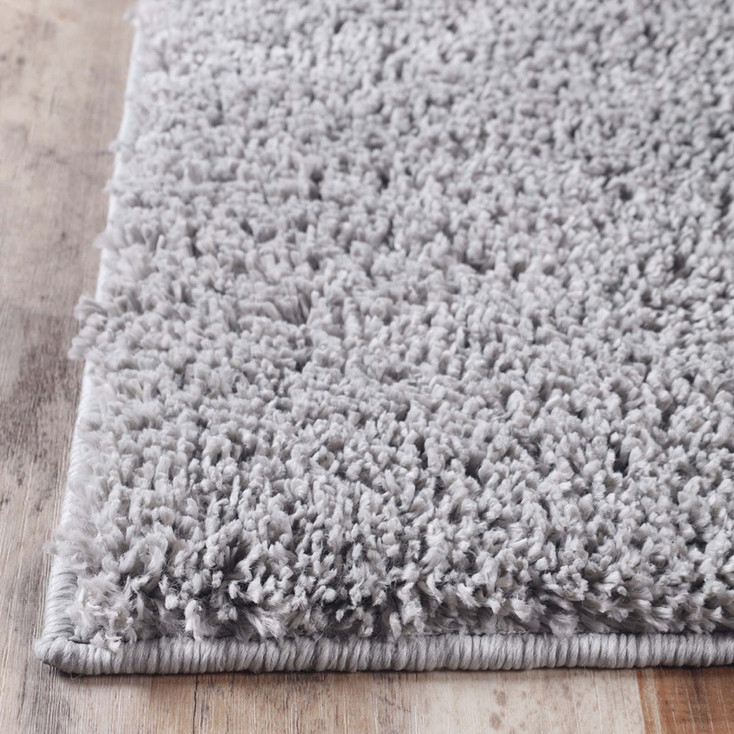 3' x 8' Silver Shag Stain Resistant Runner Rug