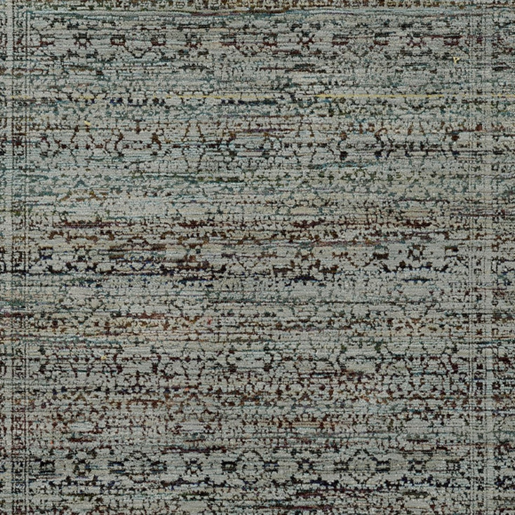 4' x 5' Blue & Purple Oriental Power Loom Stain Resistant Area Rug