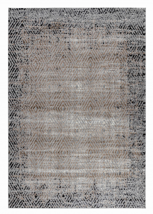 4' x 6' Brown Geometric Polypropylene Area Rug