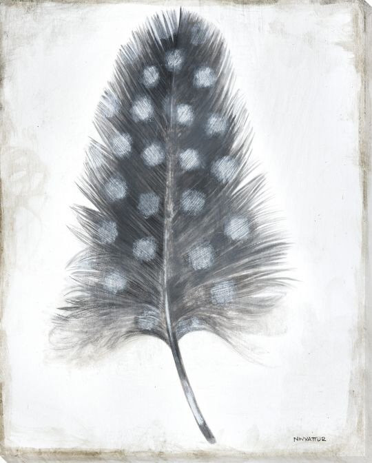 Single Feather Wrapped Canvas Giclee Print Wall Art