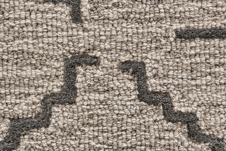 4' x 6' Black Taupe and Gray Wool Geometric Tufted Handmade Stain Resistant Area Rug