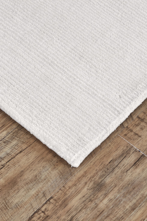 4' x 6' White Hand Woven Distressed Area Rug