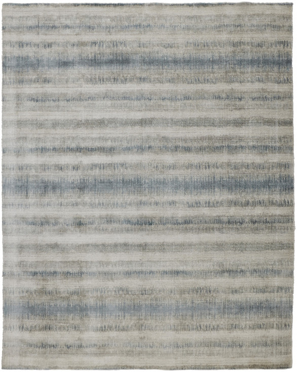 4' x 6' Gray Blue and Green Abstract Hand Woven Area Rug
