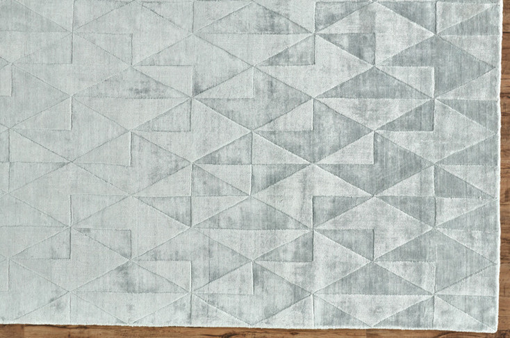 4' x 6' Gray Ivory and Silver Geometric Hand Woven Area Rug