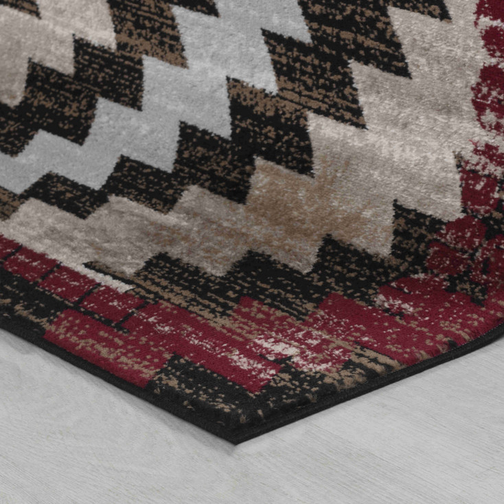 4' x 6' Brown Geometric Area Rug