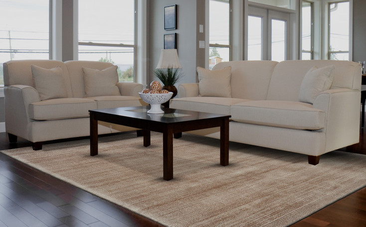 4' x 6' Tan Ivory & Taupe Hand Woven Area Rug