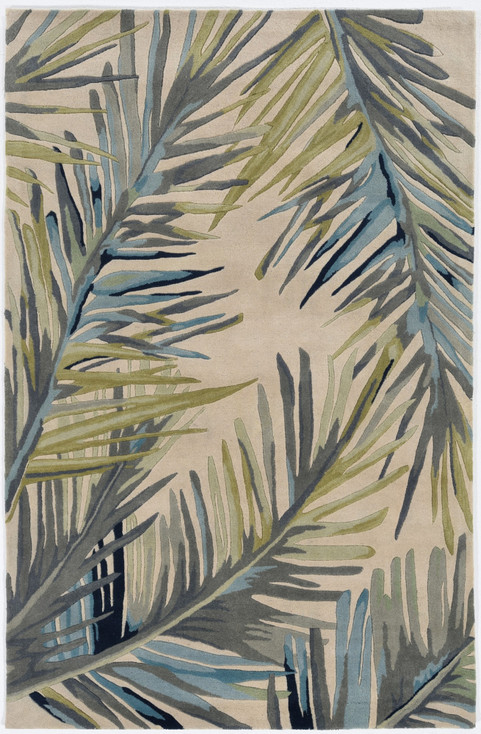 4' x 6' Ivory Hand Tufted Tropical Palms Indoor Area Rug