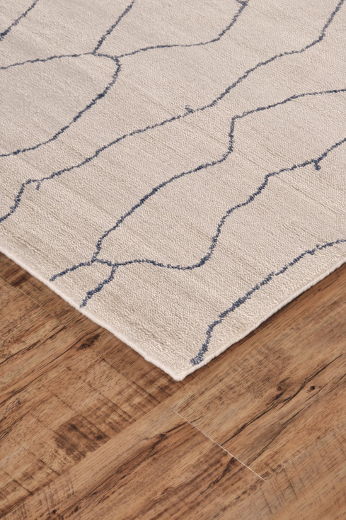 4' x 6' Ivory and Gray Abstract Hand Woven Area Rug