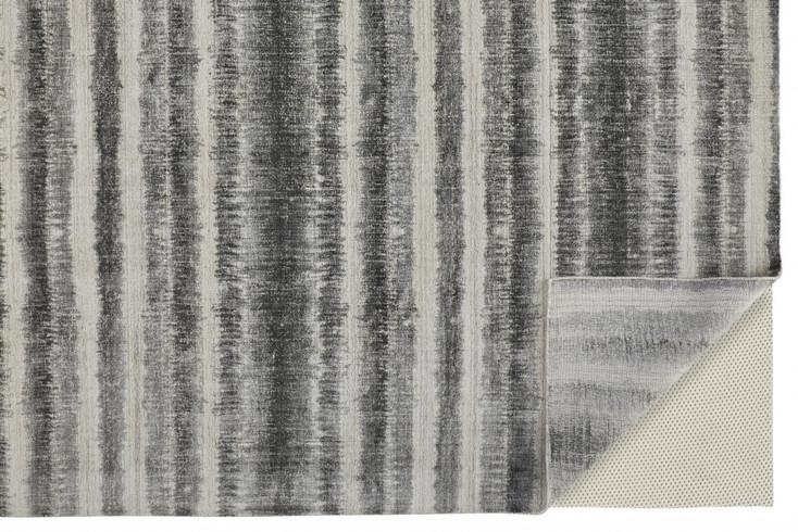 4' x 6' Gray Ivory and Black Abstract Hand Woven Area Rug