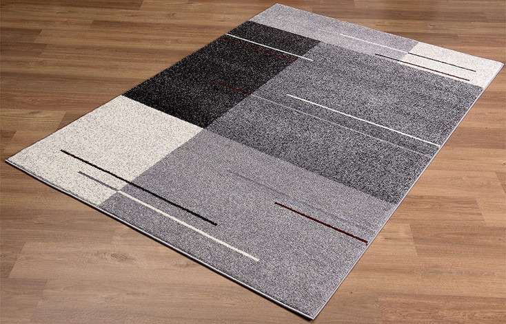 4' x 6' Gray Modern Geometric Area Rug