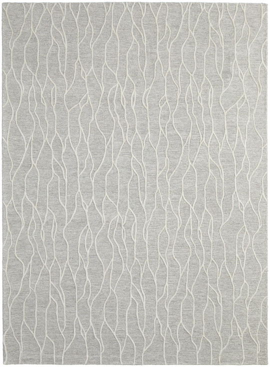 4' x 6' Taupe and Ivory Wool Abstract Tufted Handmade Stain Resistant Area Rug