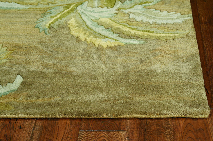 4' x 6' Moss Green Hand Tufted Palm Trees Indoor Area Rug