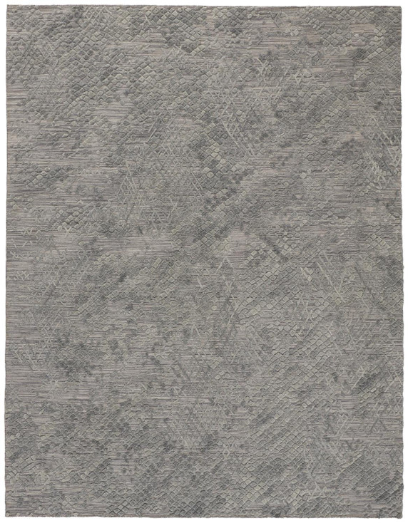 4' x 6' Gray Abstract Hand Woven Area Rug