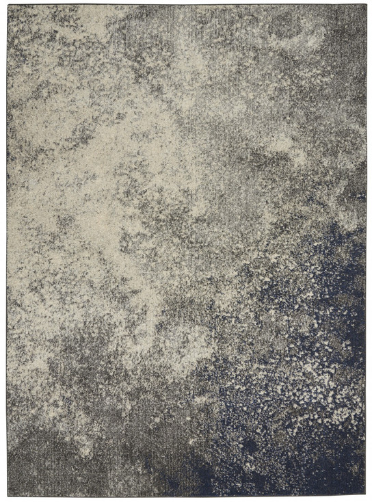 4' x 6' Gray and Ivory Abstract Power Loom Area Rug