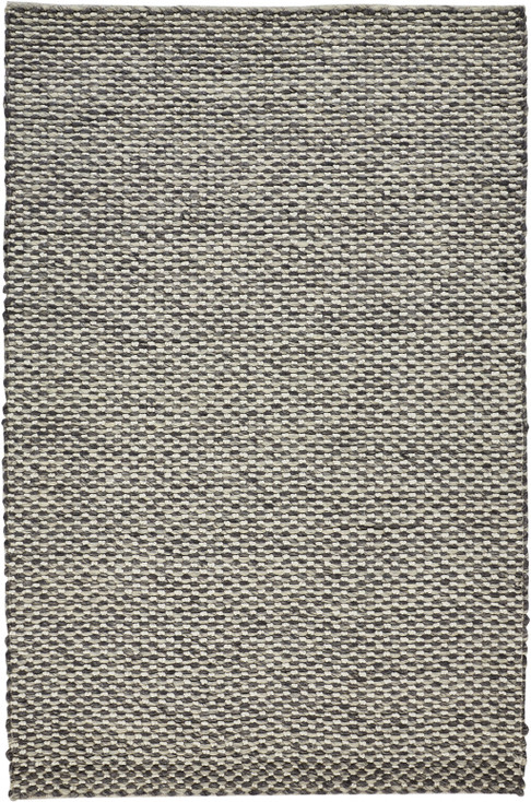 4' x 6' Gray and Ivory Wool Floral Hand Woven Stain Resistant Area Rug