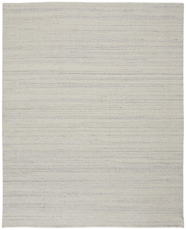 4' x 6' Ivory and Gray Wool Hand Woven Stain Resistant Area Rug