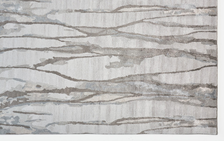 4' x 6' Taupe Ivory and Gray Abstract Tufted Handmade Area Rug