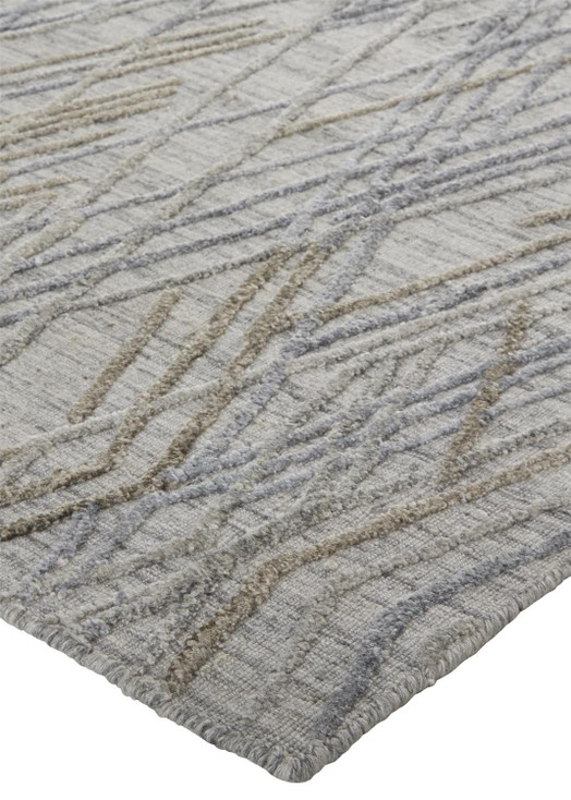 4' x 6' Gray and Blue Abstract Hand Woven Area Rug
