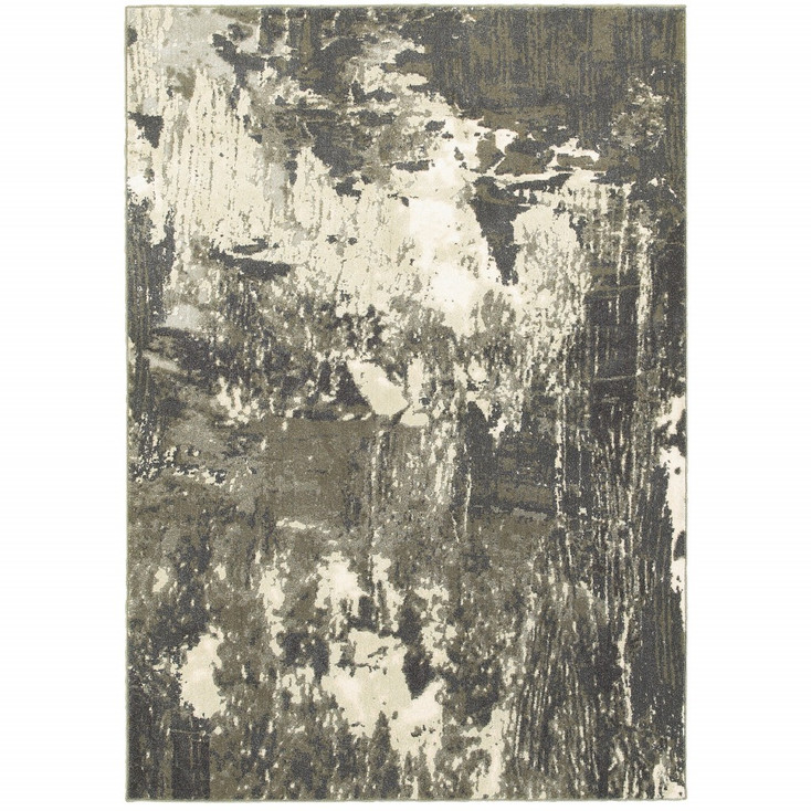 4' x 6' Gray & Ivory Abstract Area Rug