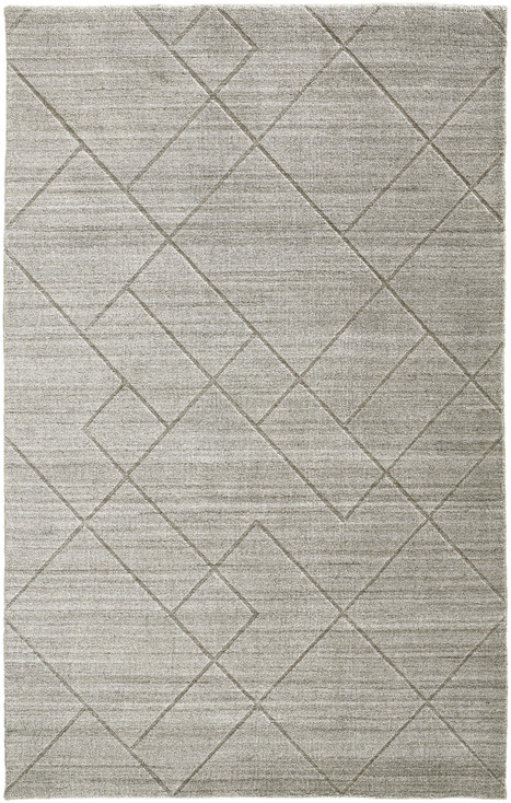 4' x 6' Ivory and Silver Striped Hand Woven Area Rug