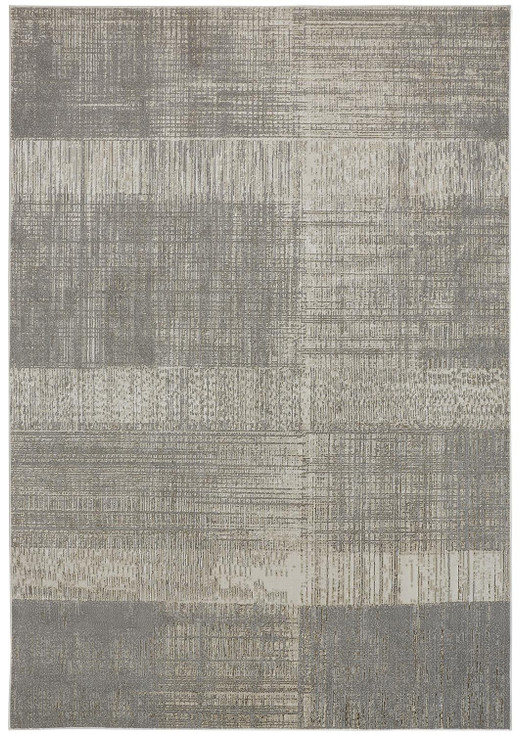 4' x 6' Gray and Ivory Abstract Area Rug