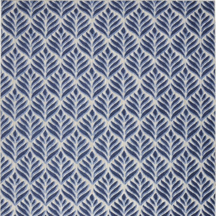 4' x 6' Blue Floral Stain Resistant Non Skid Area Rug