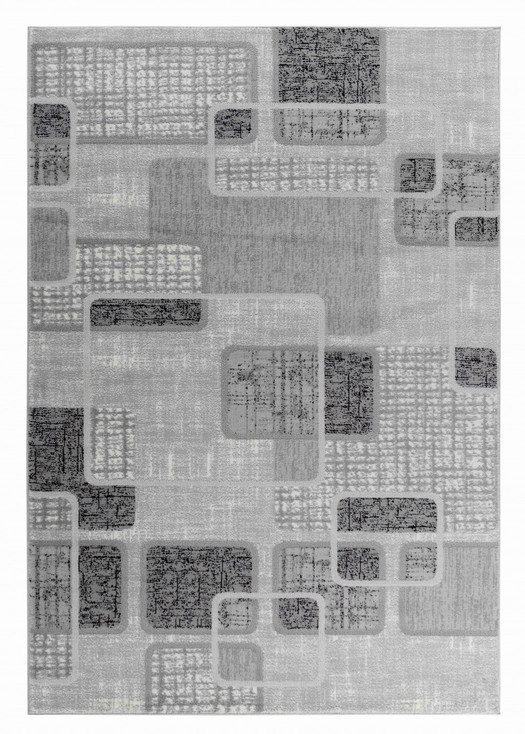 4' x 6' Grey Geometric Area Rug