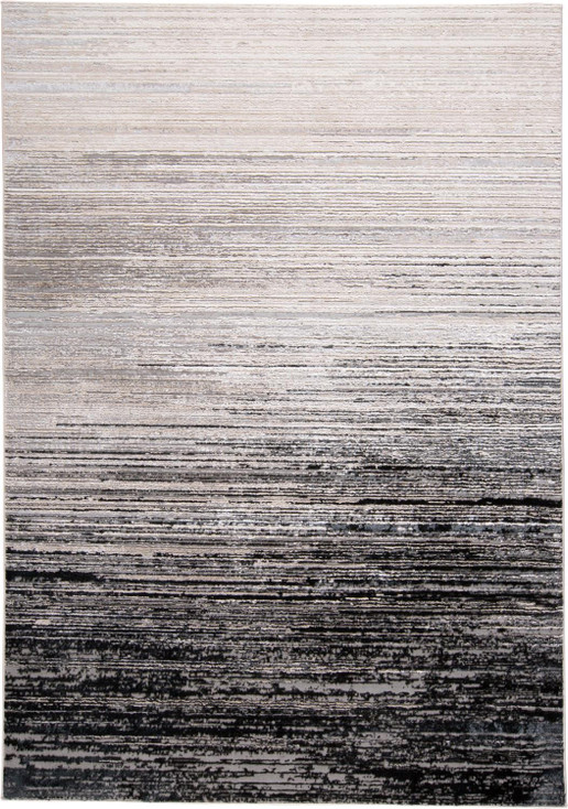 4' x 6' Black and Dark Gray Abstract Area Rug