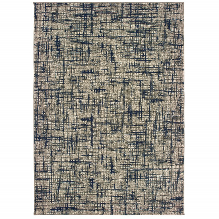 4' x 6' Gray and Navy Abstract Area Rug