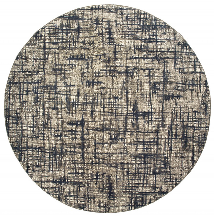 4' x 6' Gray and Navy Abstract Area Rug